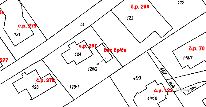 Rumburk 117626031 na parcele st. 125/2 v KÚ Horní Jindřichov, Katastrální mapa