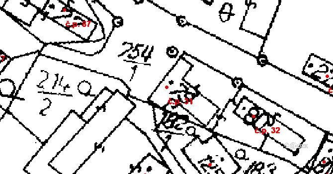 Seletice 31 na parcele st. 79 v KÚ Seletice, Katastrální mapa