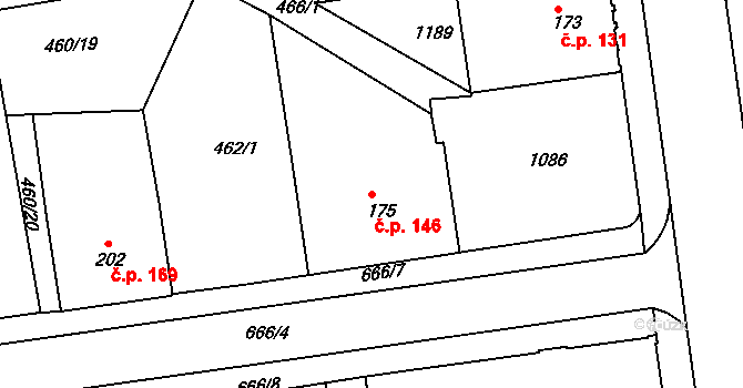 Františkovy Lázně 146 na parcele st. 175 v KÚ Františkovy Lázně, Katastrální mapa