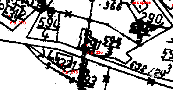 Tisová 226, Kraslice na parcele st. 291 v KÚ Tisová u Kraslic, Katastrální mapa