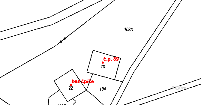 Františkov 39, Rokytnice nad Jizerou na parcele st. 23 v KÚ Františkov v Krkonoších, Katastrální mapa