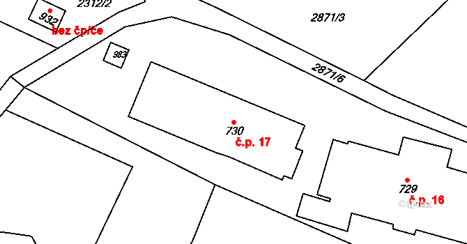 Studenov 17, Rokytnice nad Jizerou na parcele st. 730 v KÚ Dolní Rokytnice, Katastrální mapa
