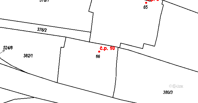 Vidoň 10, Tetín na parcele st. 66 v KÚ Tetín, Katastrální mapa