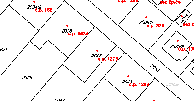 Petřvald 1273 na parcele st. 2042 v KÚ Petřvald u Karviné, Katastrální mapa