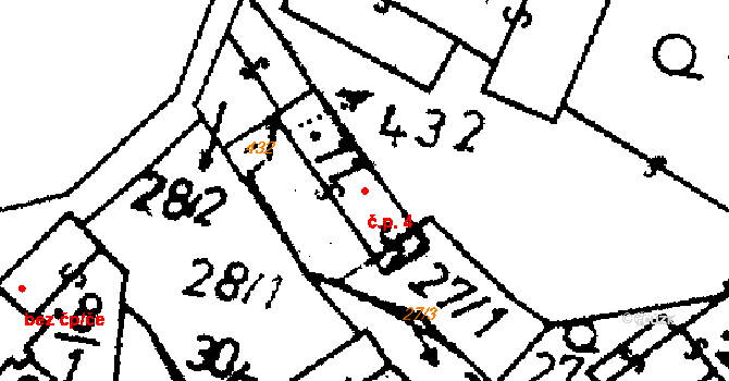 Pacelice 4, Škvořetice na parcele st. 11 v KÚ Pacelice, Katastrální mapa