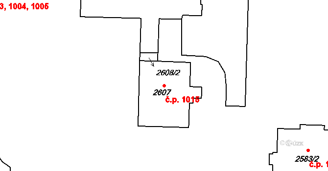Nový Bohumín 1015, Bohumín na parcele st. 2607 v KÚ Nový Bohumín, Katastrální mapa