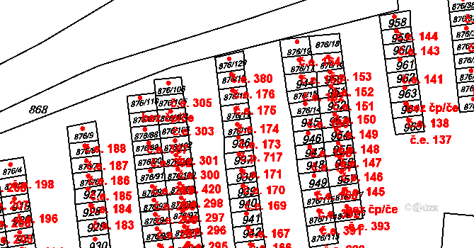 Postoloprty 173 na parcele st. 876/10 v KÚ Postoloprty, Katastrální mapa
