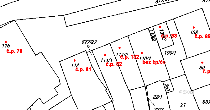Hořepník 82 na parcele st. 111/1 v KÚ Hořepník, Katastrální mapa