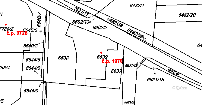 Frýdek 1978, Frýdek-Místek na parcele st. 6639 v KÚ Frýdek, Katastrální mapa