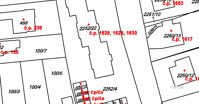 Turnov 1628,1629,1630 na parcele st. 2252/22 v KÚ Turnov, Katastrální mapa