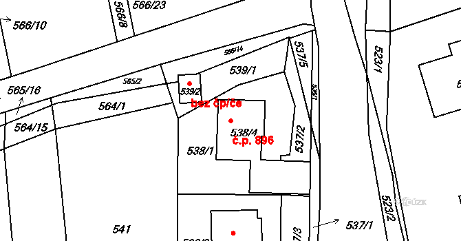 Sedlčany 896 na parcele st. 538/4 v KÚ Sedlčany, Katastrální mapa