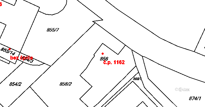 Rumburk 1 1162, Rumburk na parcele st. 856 v KÚ Rumburk, Katastrální mapa