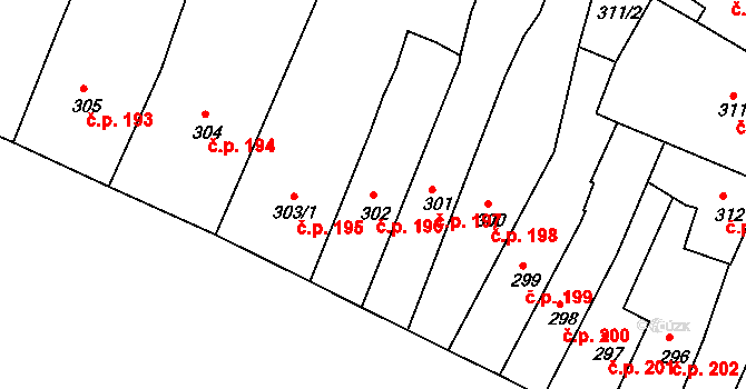 Česká Lípa 196 na parcele st. 302 v KÚ Česká Lípa, Katastrální mapa