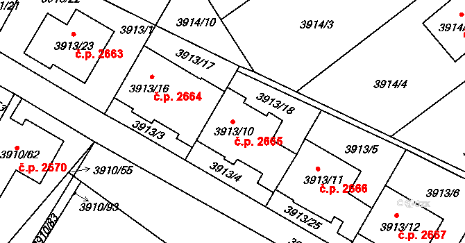 Roudnice nad Labem 2665 na parcele st. 3913/10 v KÚ Roudnice nad Labem, Katastrální mapa
