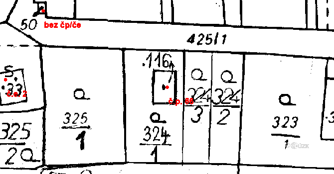 Vitinka 66, Osek na parcele st. 116 v KÚ Vitinka, Katastrální mapa