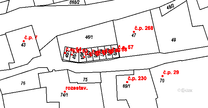 Chudeřín 59, Litvínov na parcele st. 46/7 v KÚ Chudeřín u Litvínova, Katastrální mapa