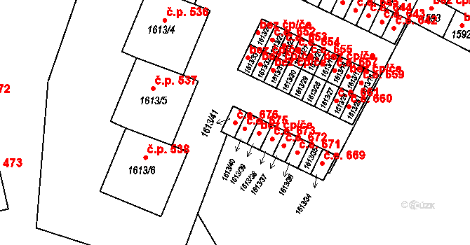 Moravský Krumlov 676 na parcele st. 1613/41 v KÚ Moravský Krumlov, Katastrální mapa