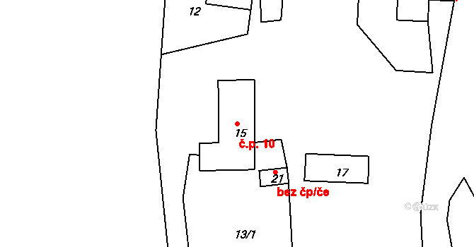 Kobylnice 10, Koroužné na parcele st. 15 v KÚ Kobylnice nad Svratkou, Katastrální mapa