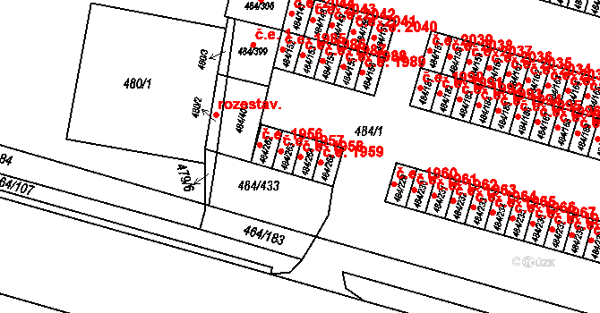 Podlesí 1958, Havířov na parcele st. 484/264 v KÚ Bludovice, Katastrální mapa