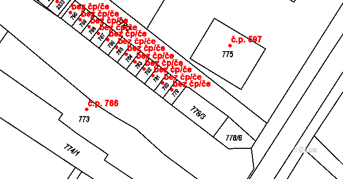 Velká Bystřice 40890031 na parcele st. 779 v KÚ Velká Bystřice, Katastrální mapa
