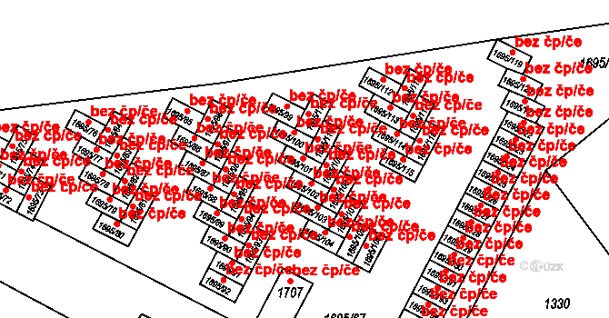 Třeboň 40980031 na parcele st. 1695/101 v KÚ Třeboň, Katastrální mapa