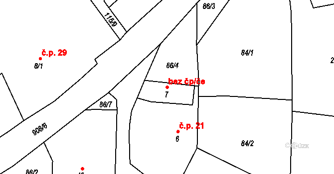 Okrouhlice 42119031 na parcele st. 7 v KÚ Vadín, Katastrální mapa