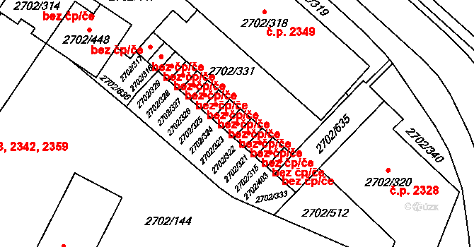 Opava 42623031 na parcele st. 2702/323 v KÚ Opava-Předměstí, Katastrální mapa
