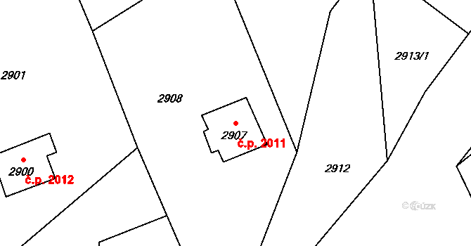 Podhradí 2011, Vítkov na parcele st. 2907 v KÚ Vítkov, Katastrální mapa