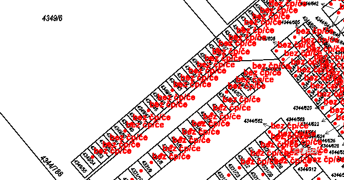 Mělník 42982031 na parcele st. 4349/44 v KÚ Mělník, Katastrální mapa