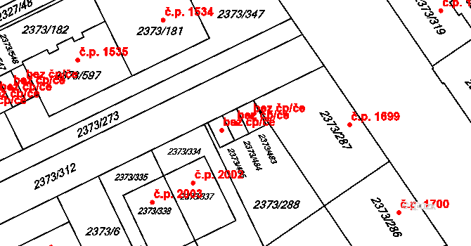 Opava 43288031 na parcele st. 2373/484 v KÚ Opava-Předměstí, Katastrální mapa