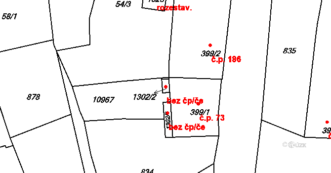 Dyjákovice 49636031 na parcele st. 1302/2 v KÚ Dyjákovice, Katastrální mapa