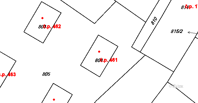 Suchdol nad Odrou 461 na parcele st. 804 v KÚ Suchdol nad Odrou, Katastrální mapa