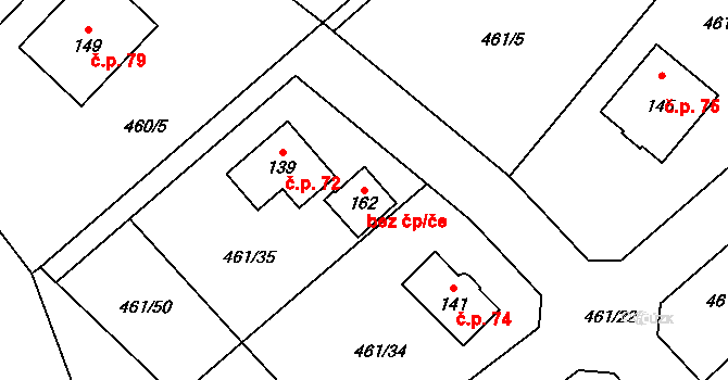 Mokrouše 86963031 na parcele st. 162 v KÚ Mokrouše, Katastrální mapa