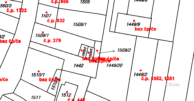 Chotěboř 88849031 na parcele st. 1508/2 v KÚ Chotěboř, Katastrální mapa