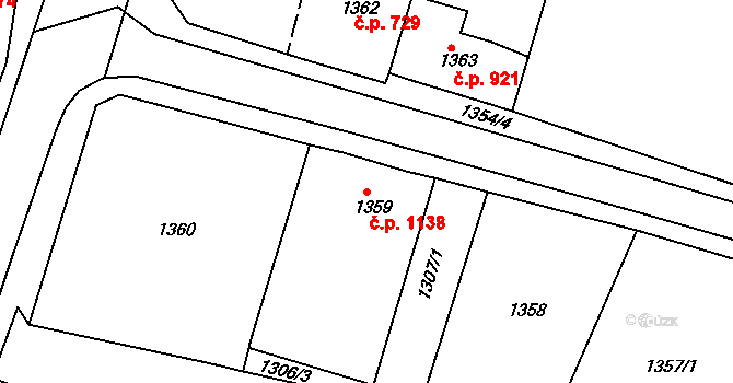 Vejprty 1138 na parcele st. 1359 v KÚ Vejprty, Katastrální mapa