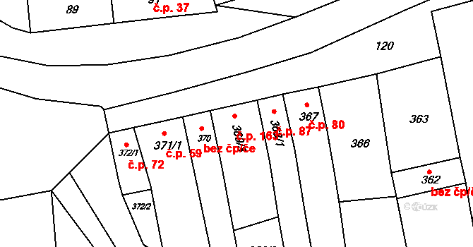 Marefy 163, Bučovice na parcele st. 369/3 v KÚ Marefy, Katastrální mapa