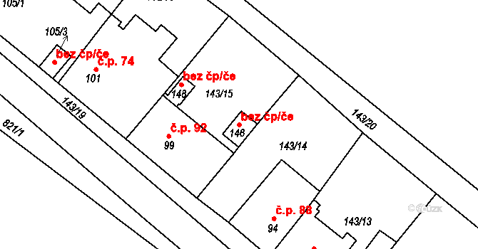 Děčany 94901031 na parcele st. 146 v KÚ Solany, Katastrální mapa