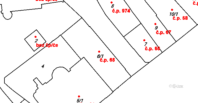 Rychnov nad Kněžnou 65 na parcele st. 6/1 v KÚ Rychnov nad Kněžnou, Katastrální mapa