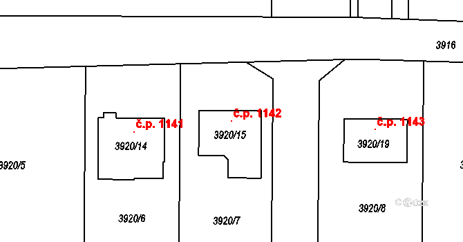 Horní Těrlicko 1142, Těrlicko na parcele st. 3920/15 v KÚ Horní Těrlicko, Katastrální mapa