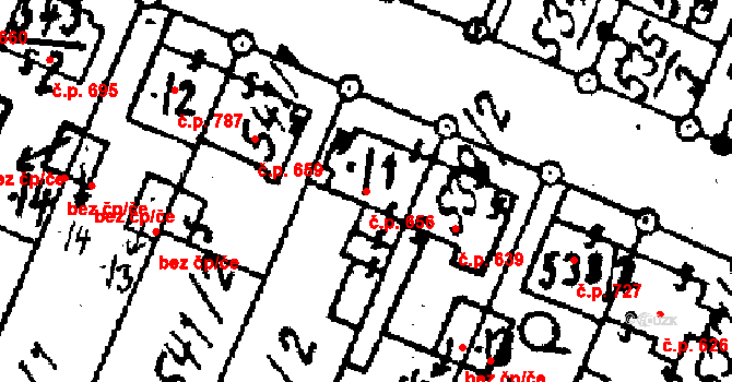 Kostelec na Hané 656 na parcele st. 540/1 v KÚ Kostelec na Hané, Katastrální mapa