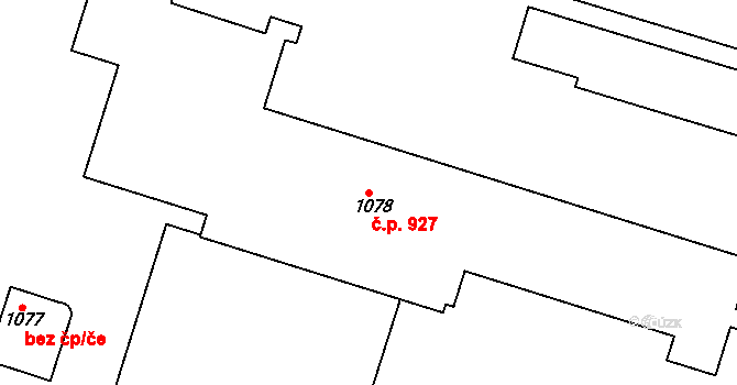 Dobříš 927 na parcele st. 1078 v KÚ Dobříš, Katastrální mapa