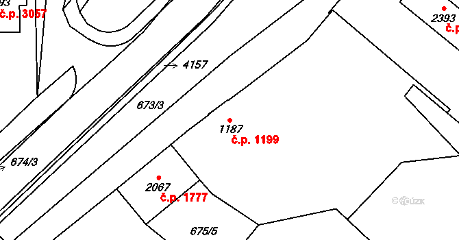 Dvůr Králové nad Labem 1199 na parcele st. 1187 v KÚ Dvůr Králové nad Labem, Katastrální mapa