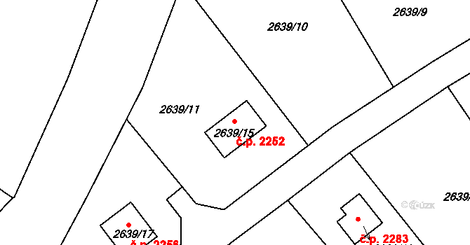 Předměstí 2252, Litoměřice na parcele st. 2639/15 v KÚ Litoměřice, Katastrální mapa