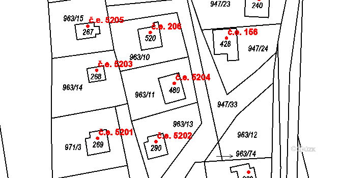 Kozojedy 204, Katastrální mapa
