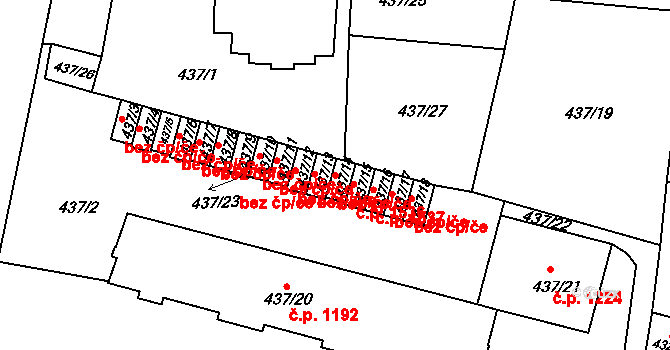 Moravská Třebová 40140032 na parcele st. 437/14 v KÚ Moravská Třebová, Katastrální mapa