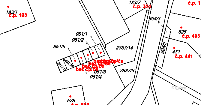 Vranovice 43143032 na parcele st. 951/1 v KÚ Vranovice nad Svratkou, Katastrální mapa