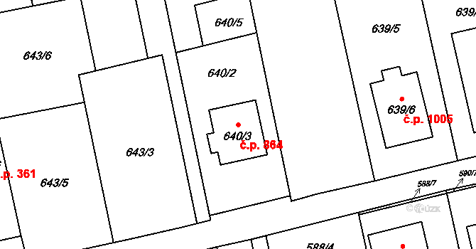Kylešovice 864, Opava na parcele st. 640/3 v KÚ Kylešovice, Katastrální mapa