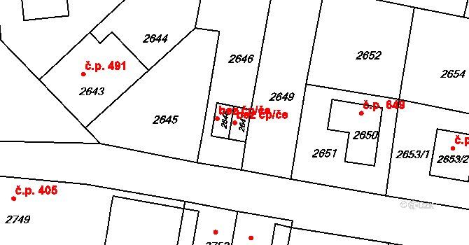 Mimoň 46922032 na parcele st. 2647 v KÚ Mimoň, Katastrální mapa