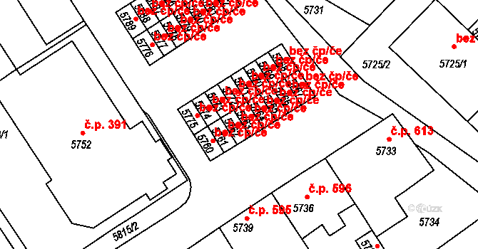 Žďár nad Sázavou 47205032 na parcele st. 5762 v KÚ Město Žďár, Katastrální mapa