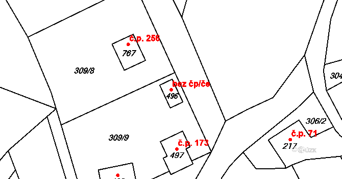 Turnov 48316032 na parcele st. 496 v KÚ Mašov u Turnova, Katastrální mapa